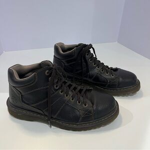 DOC MARTEN Vintage Harrisland Dark Brown Leather Mid Top Boots | Mens 11